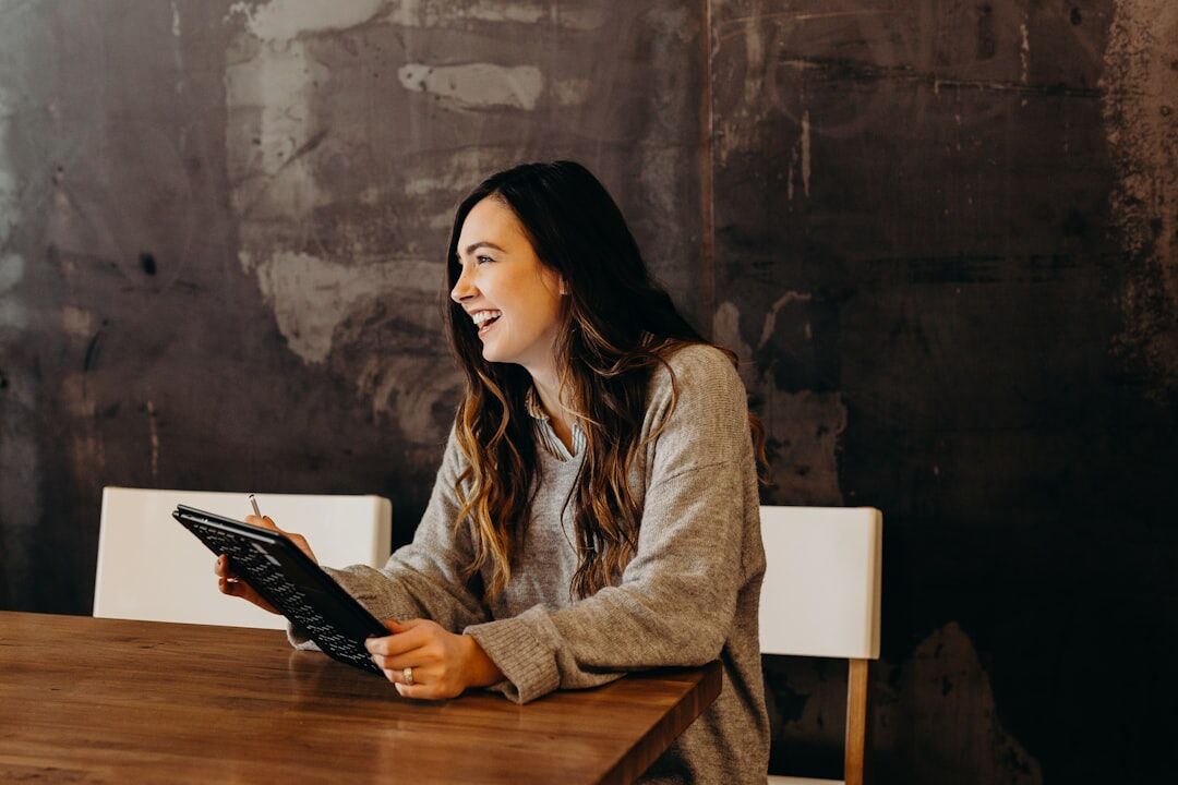 woman using tablet for heritage research