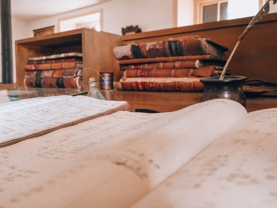 researcher studying archives